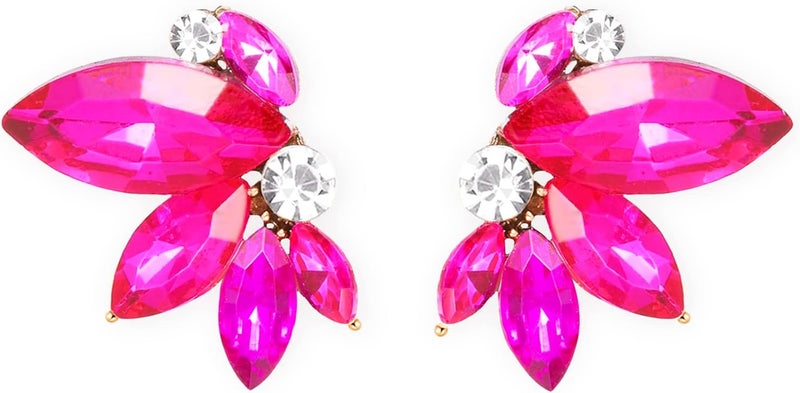 Spiritlele Sparkly Rhinestone Drop Earring Dainty Faux Crystal Earring Studs for Women Wedding Prom Party - Image 1